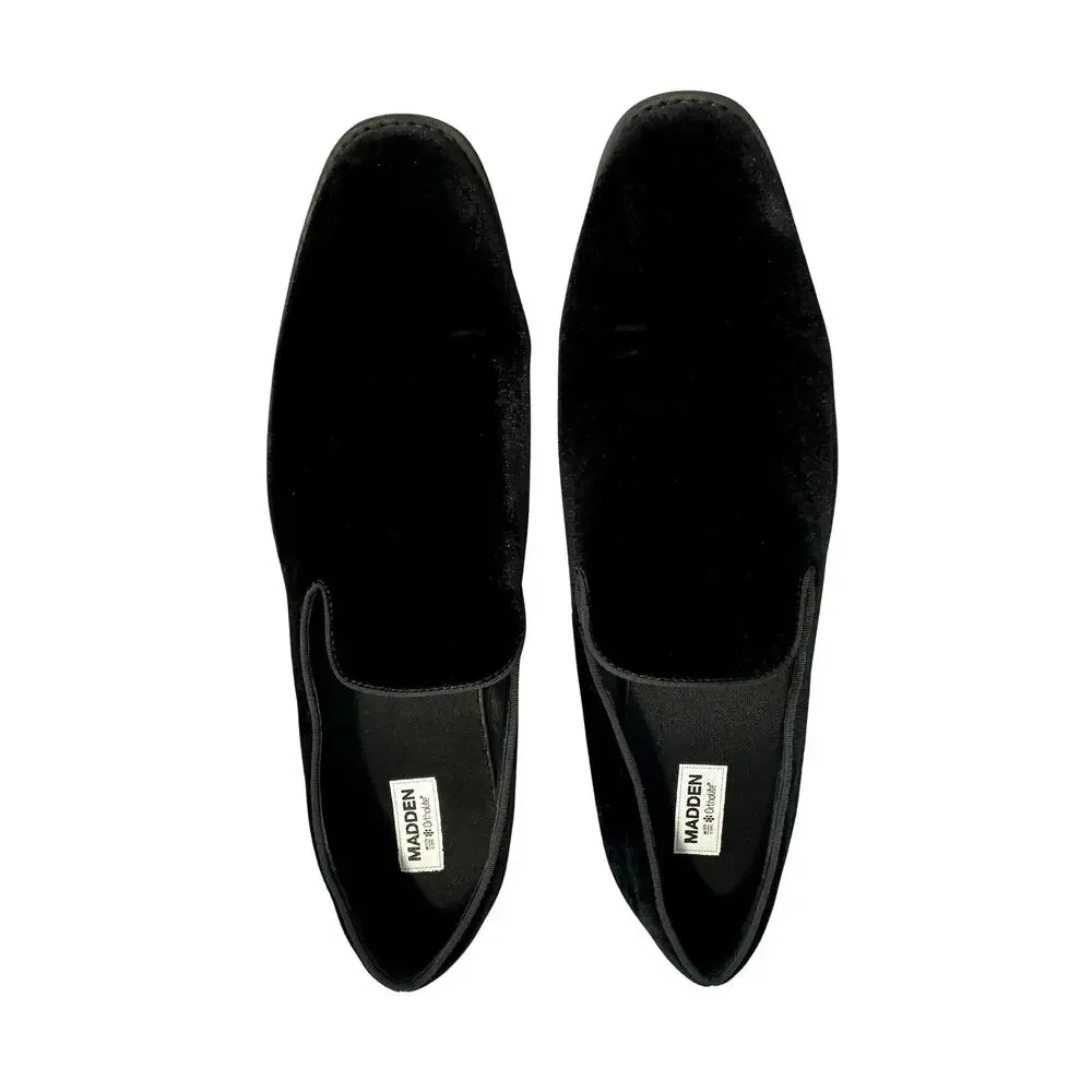 Steve Madden Ortholite Lined Black Soft Velvet Slip-On Formal Loafers Men’s 14M